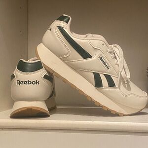 Reebok Classic White and Green Sneakers
